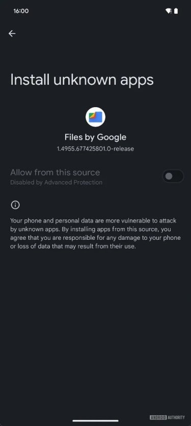 seguridad avanzada de android 16
