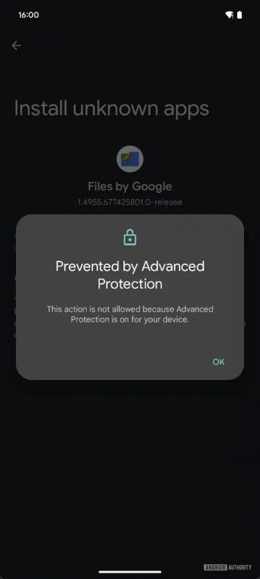 seguridad avanzada de android 16