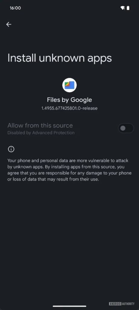 seguridad avanzada de android 16