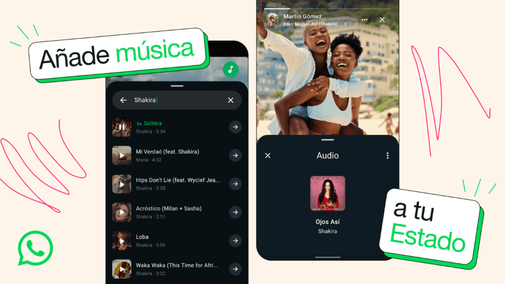 Musica en los estados de Whatsapp